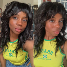 Load image into Gallery viewer, Black Wolf Cut Wig (Made 2 Order)- Human Hair**