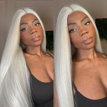 Load image into Gallery viewer, Platinum White Blonde Long Wig(Small stain) (Synthetic Wig)