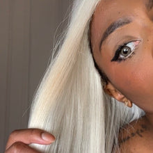 Load image into Gallery viewer, Platinum White Blonde Long Wig(Small stain) (Synthetic Wig)