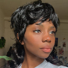 Load image into Gallery viewer, Readymade Black Mullet Wig (See Description) - Human Hair
