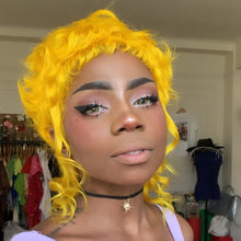 Load image into Gallery viewer, Sunshine Yellow Curly Mullet Wig- Human Hair
