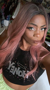 Ombre Pink Long Wig