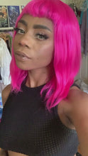 Load and play video in Gallery viewer, Hot Pink Straight Baby Bang Bob
