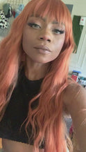 Load and play video in Gallery viewer, Auburn Orange Bang Wavy Wig
