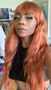 Auburn Orange Bang Wavy Wig