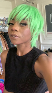 Lime Green Pixie Wig