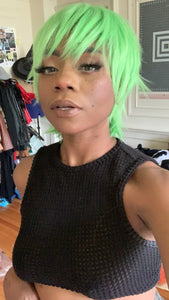 Lime Green Pixie Wig