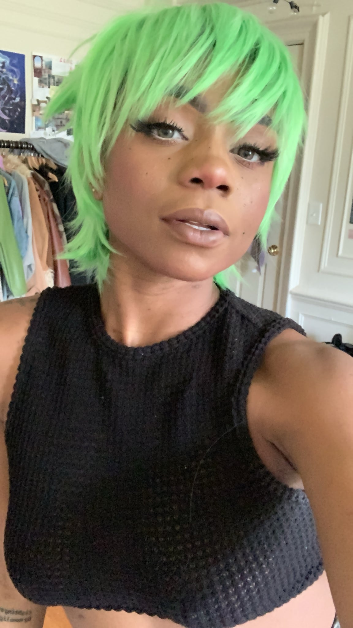 Green 2025 pixie wig