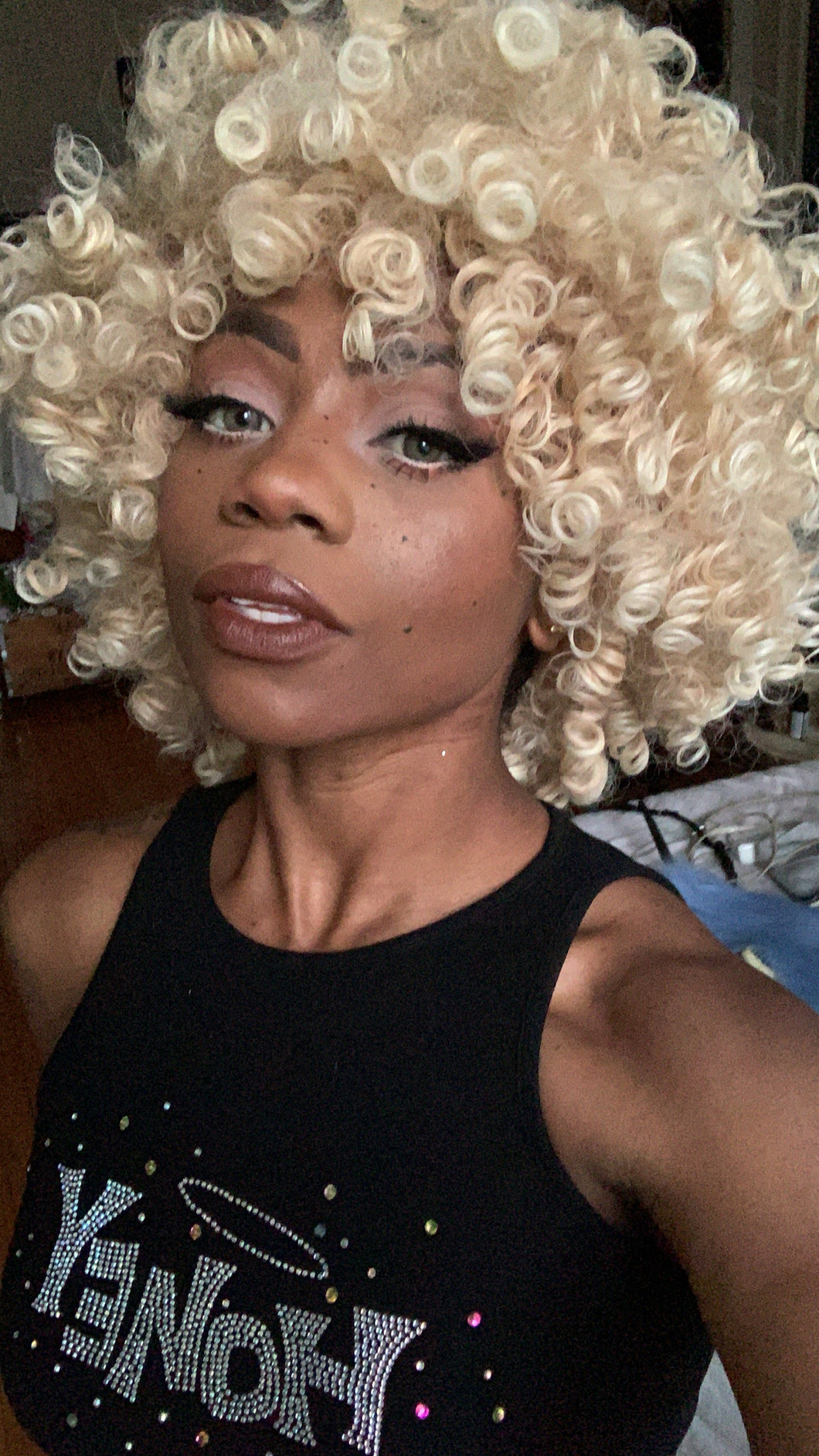 Blonde Curly Afro