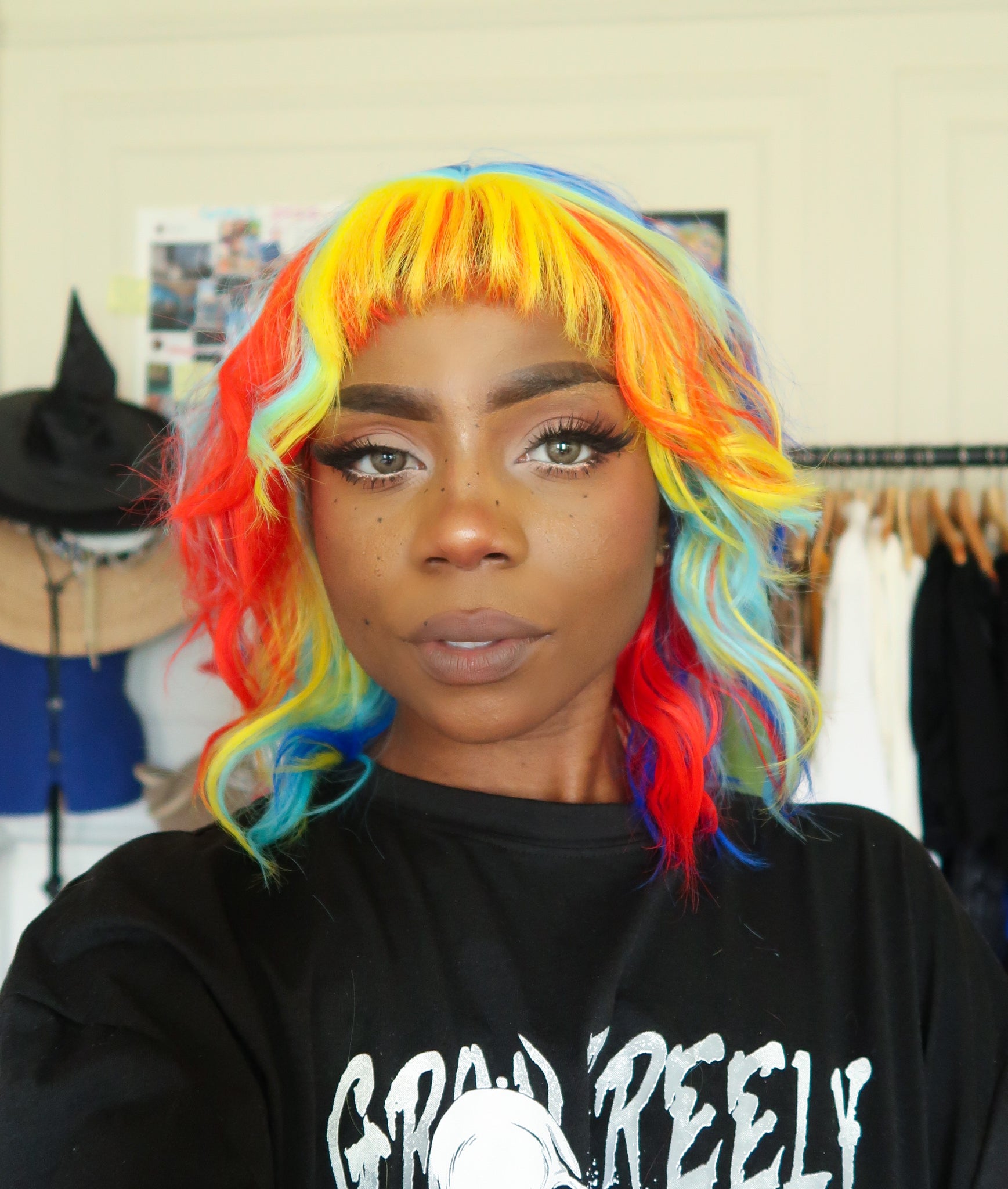 Rainbow Bright Wolf Cut Wig Super Baddie Kawaii