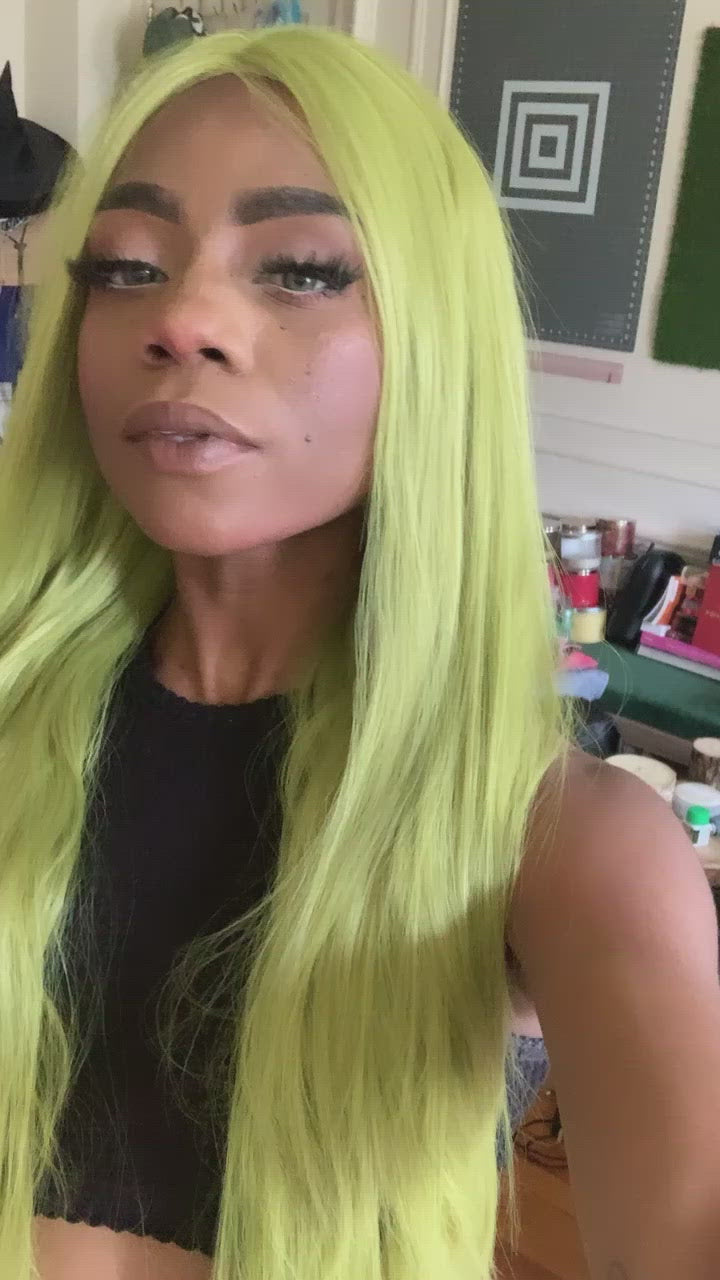 Green Long Lacefront Wig