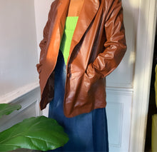 Load image into Gallery viewer, Brown Faux Leather Jacket
